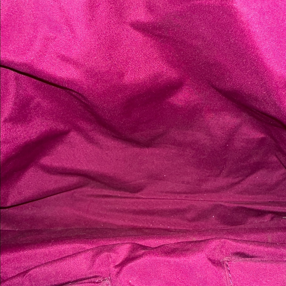 Cole Haan hand bag in black with magenta stitch and inside - Picture 7 of 9